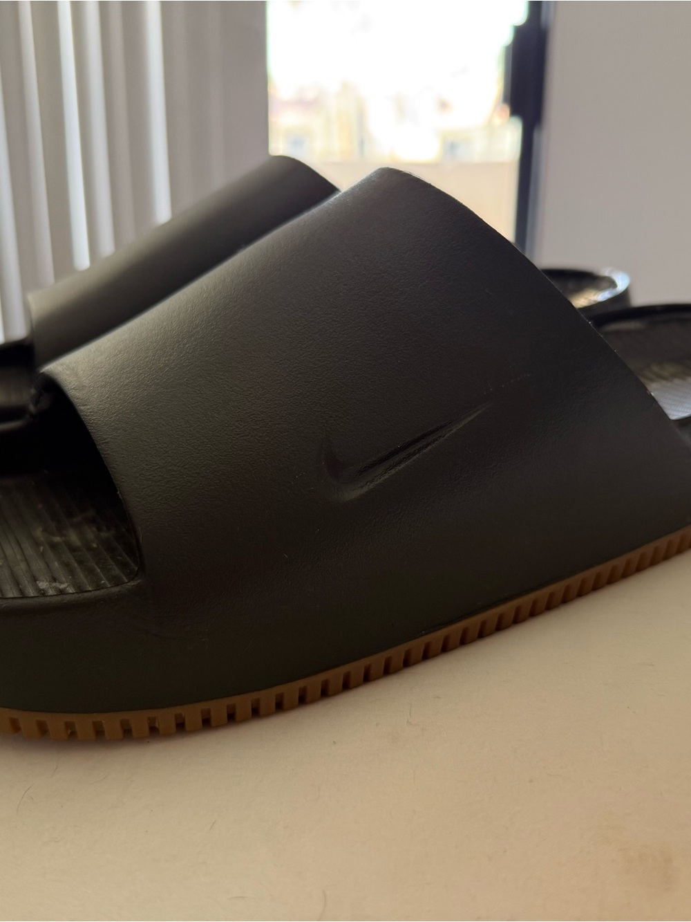 Nike Black Slide Sandals with Gum Outsole